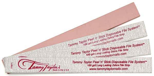 Tammy Taylor Nail File Peel 'N' Stick Disposable Zebra File-100grit - 50 count