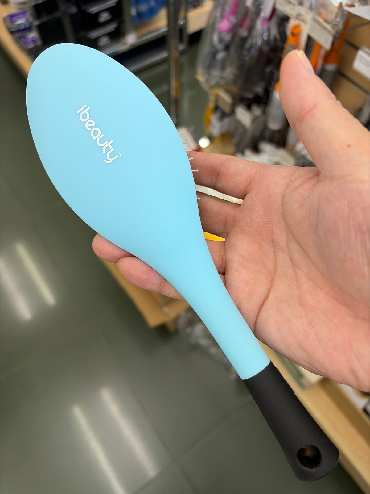 IB 1921b Blue Ceramic Oval Paddle Porcupine Brush