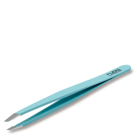Rubis Switzerland Swiss Tweezers Tiffany Blue Satin Slanted Tip 3-3/4" #18801 - BeautyzoneNailSupply
