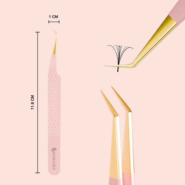 Kiara Sky Lash 45° Angle Eyelash Tweezer LT03 Beauty Zone Nail Supply