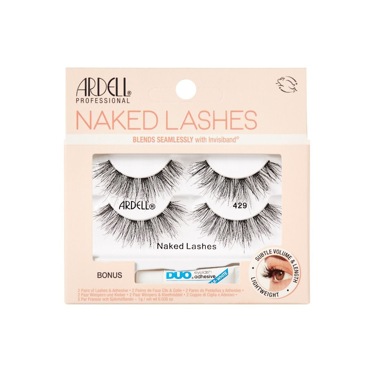 Ardell Eyelash Twin Pack + 1 gram DUO Pipette Naked Lashes 429 #75821
