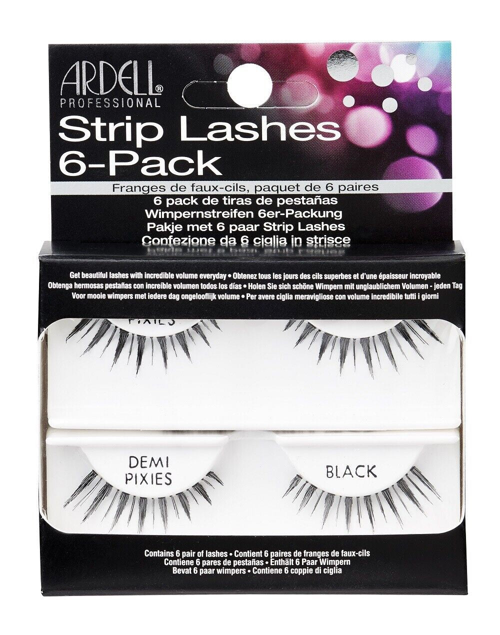 Ardell Strip Lashes Demi Pixies Black 6 Pack Refill Kit 60067