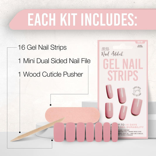 Ardell Nail Addict Gel Nail Strips - Peony Dreams #37947