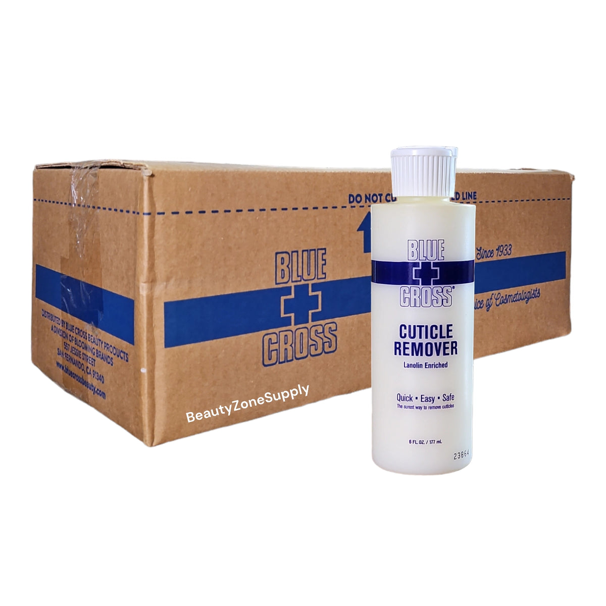 Blue Cross Cuticle Remover Lanolin Enriched 6 oz Case 36 Bottles