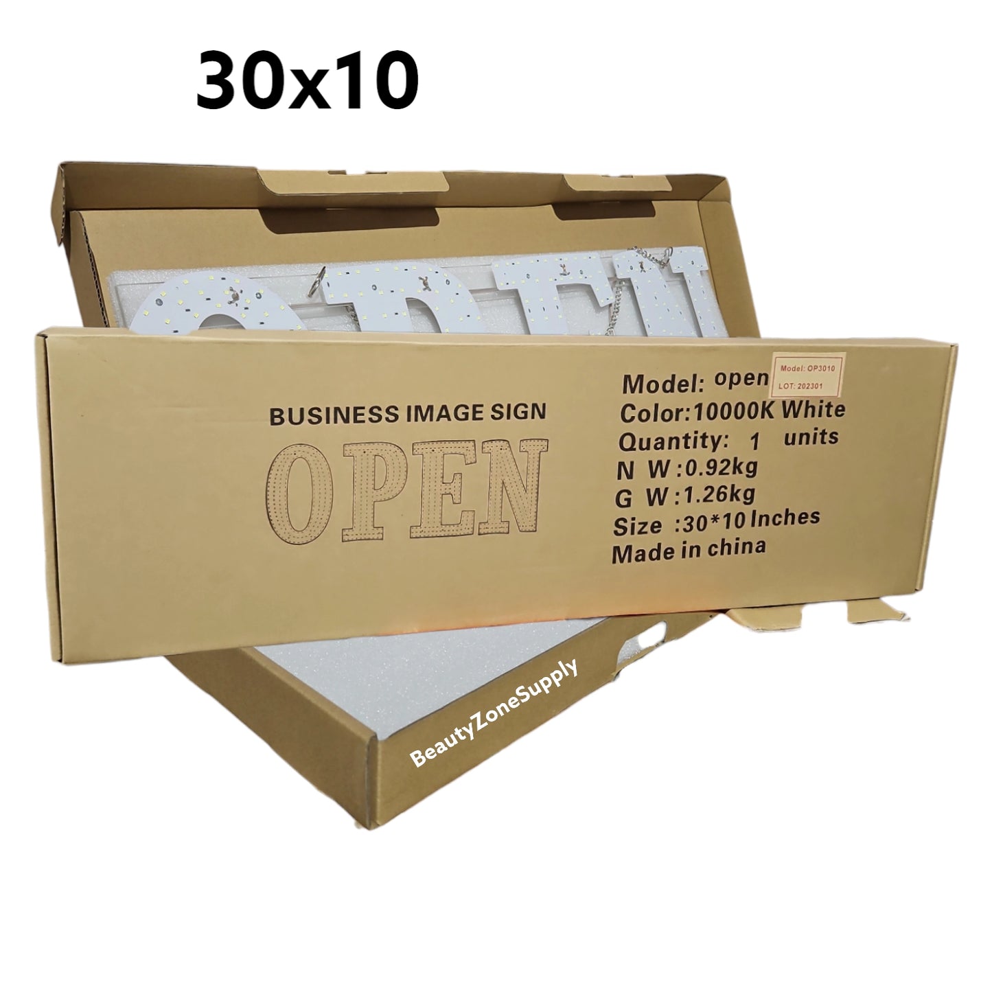 Business Sign LED Open Sign 30x10 in OP3010