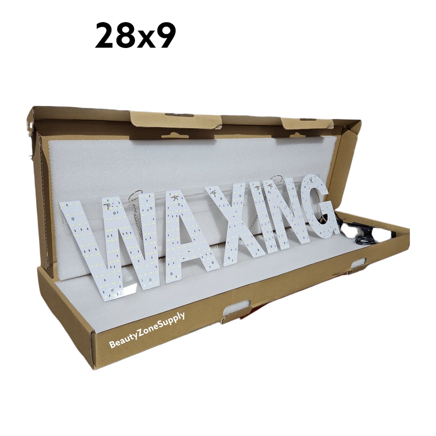 Business Sign LED Waxing Sign 28x7 in WX2807