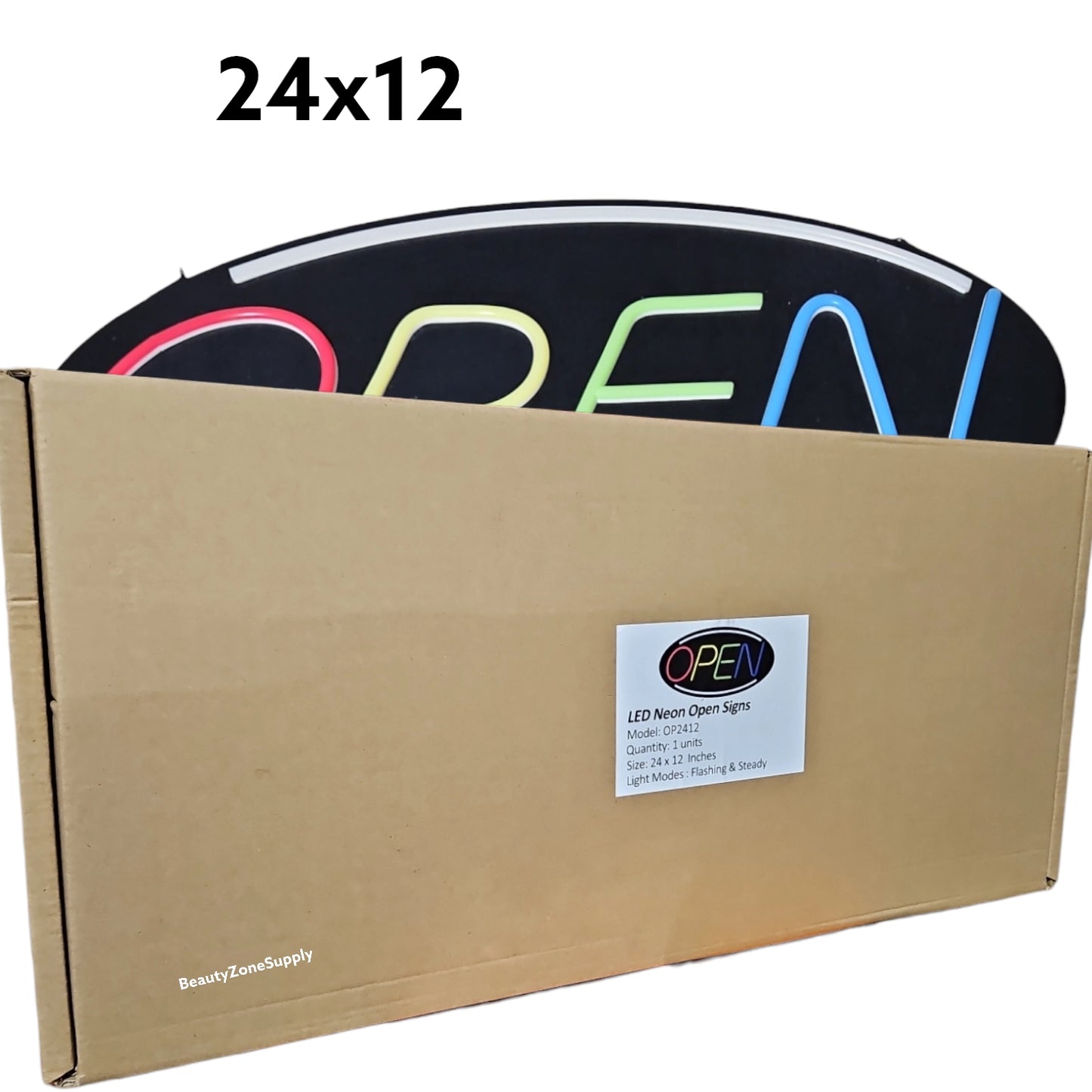 Business Sign Neon Open Sign 24x12 in OP2412