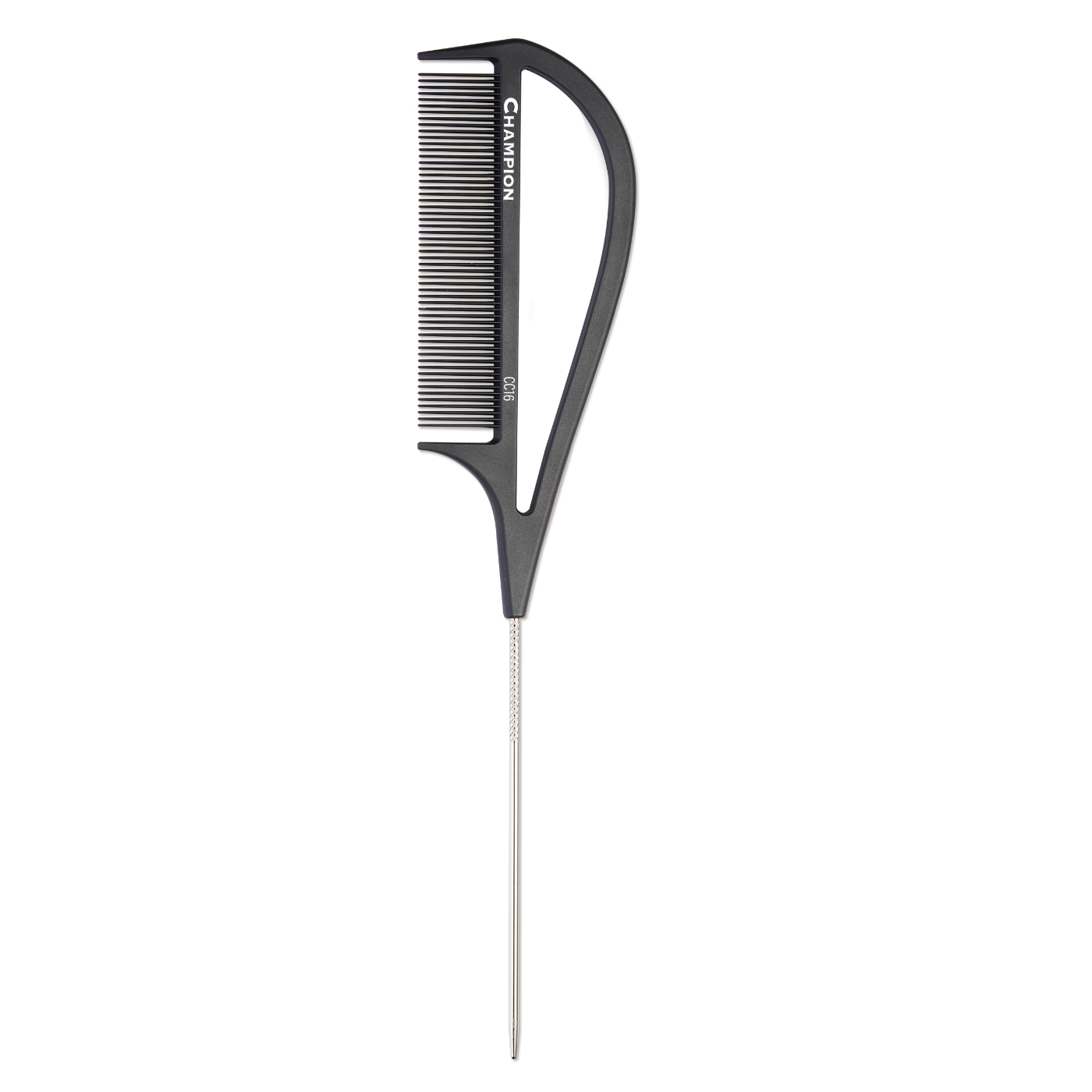 Champion Carbon Pin Tail Comb with Handle - 10" #CC16