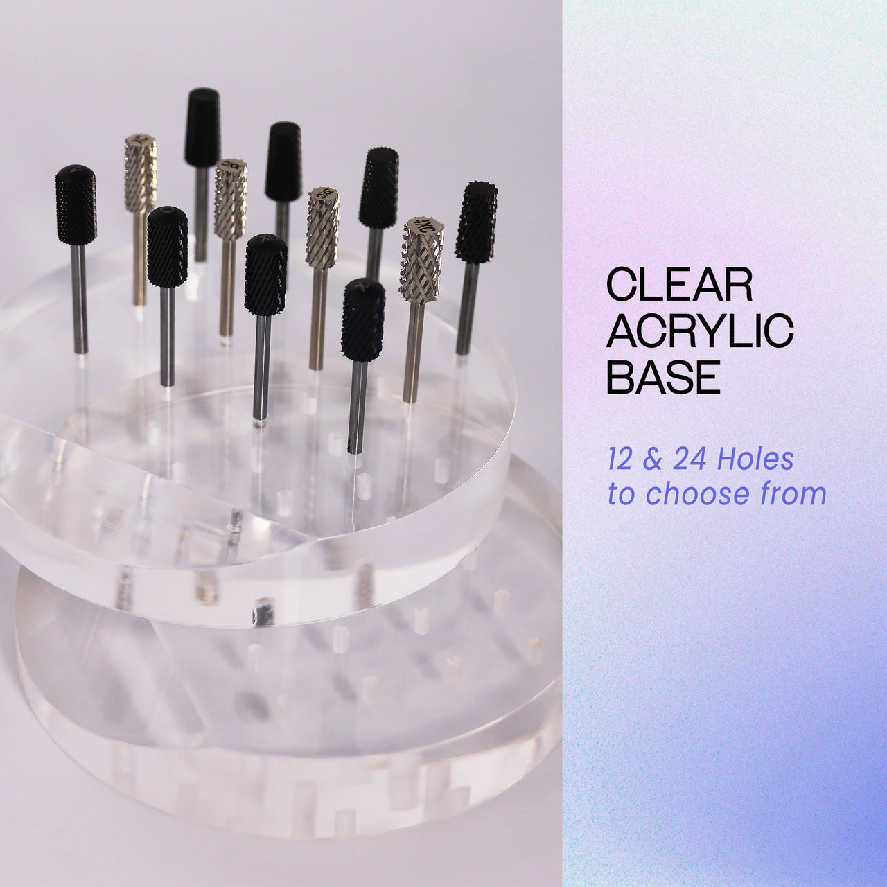 Carbide Bit 24 Hole Acrylic Nail Drill Bit Holder