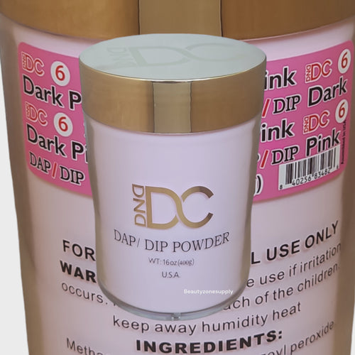 DC DND Dap Dip Powder & Acrylic powder #006 Dark Pink 16 oz