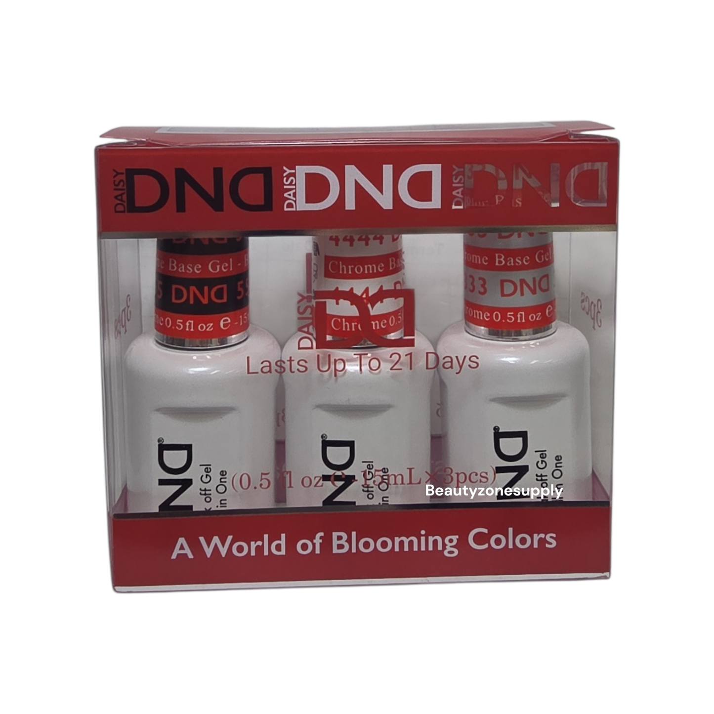 DND Chrome Base Soak Off Gel 0.5 oz Set 3 Bottles
