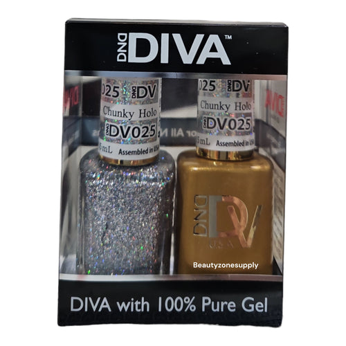 DND Diva Duo Gel & Lacquer 025 Chunky Holo