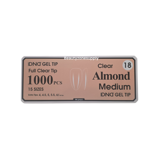 DND Soft Gel Tips Full Clear Tip Almond Medium 1000 tips #18