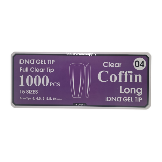 DND Soft Gel Tips Full Clear Tip Coffin Long 1000 tips #04