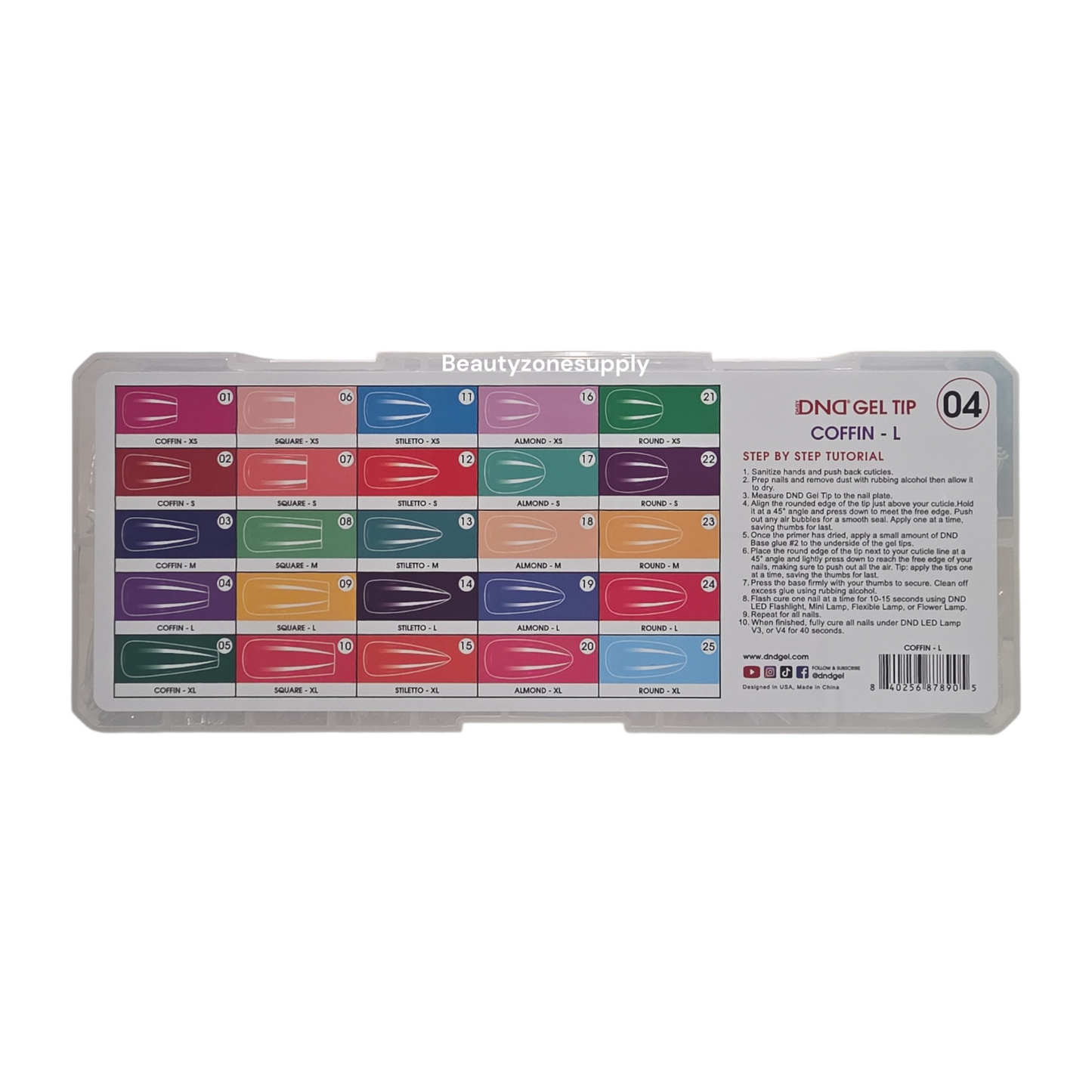 DND Soft Gel Tips Full Clear Tip Coffin Long 1000 tips #04