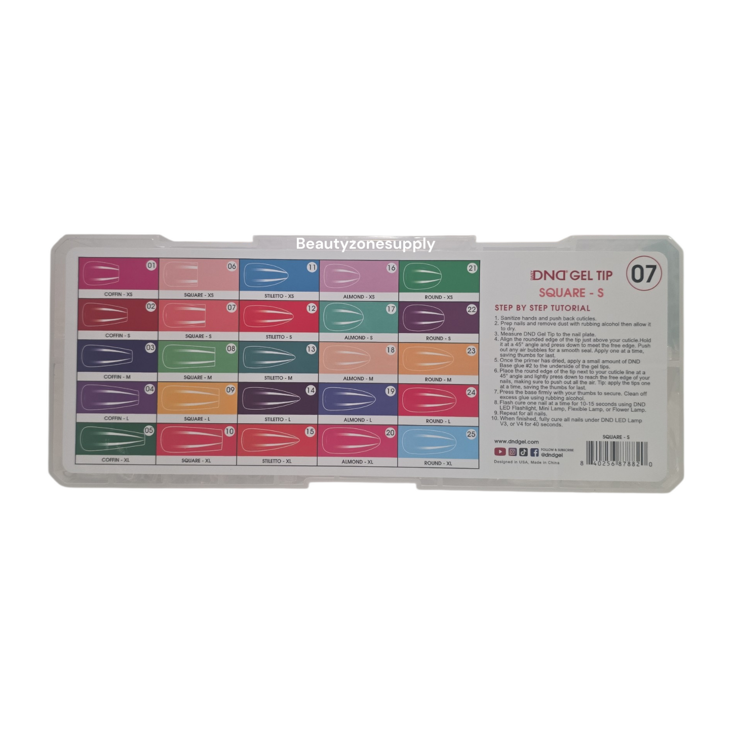 DND Soft Gel Tips Full Clear Tip Square Short 1000 tips #07