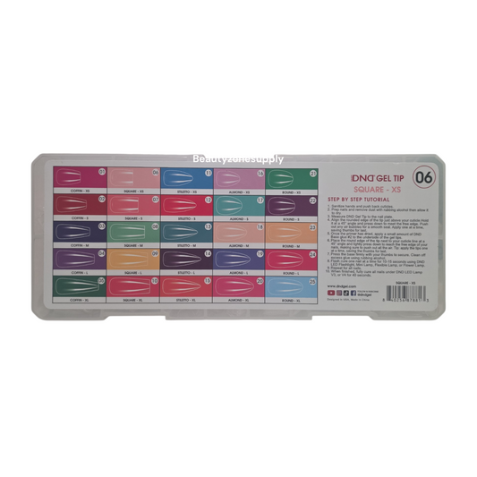 DND Soft Gel Tips Full Clear Tip Square X-Short 1000 tips #06