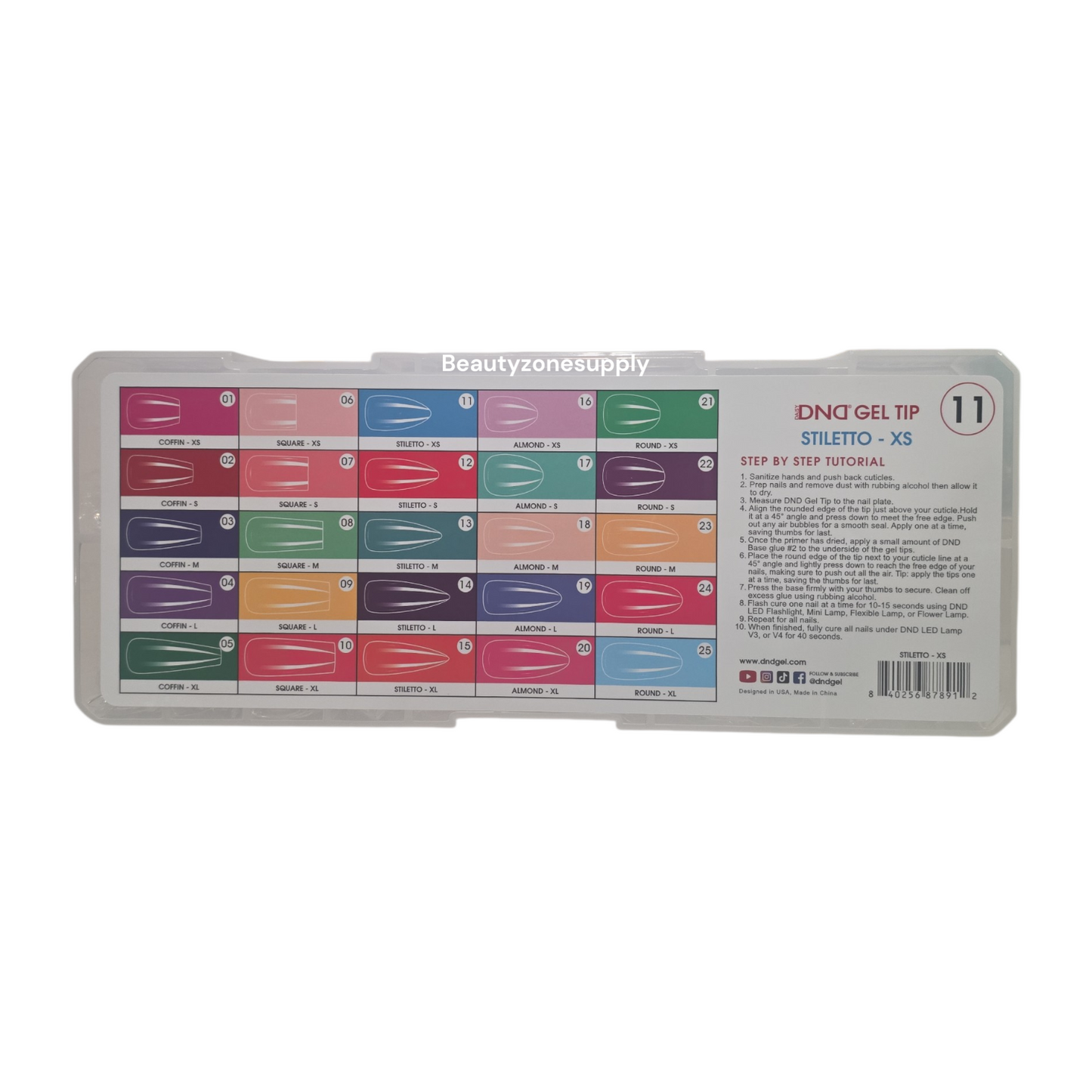 DND Soft Gel Tips Full Clear Tip Stiletto X-Short 1000 Tips #11