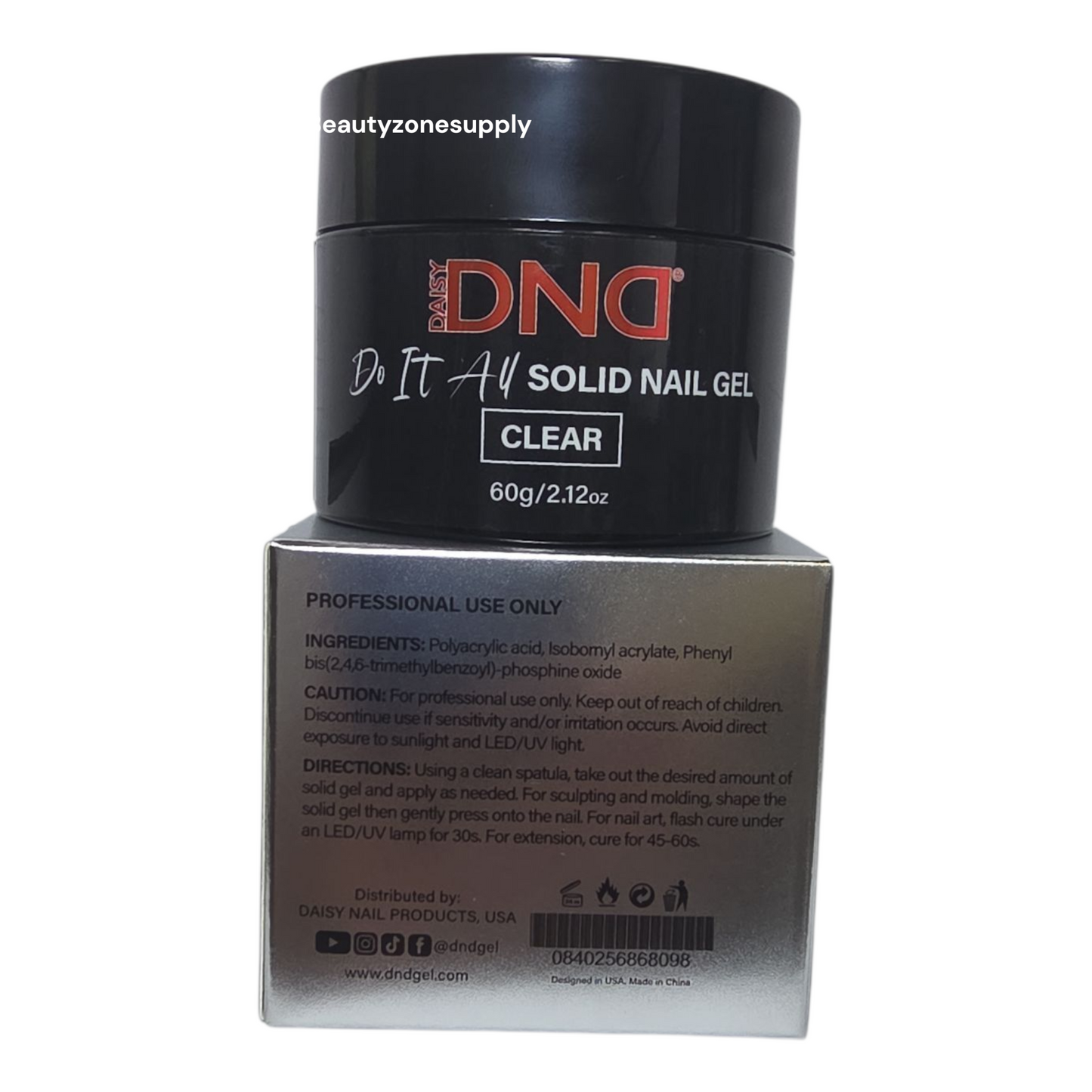 Diva DnD Solid Sticker Adhesive Clear Gel UVLED Jar 2.12 oz
