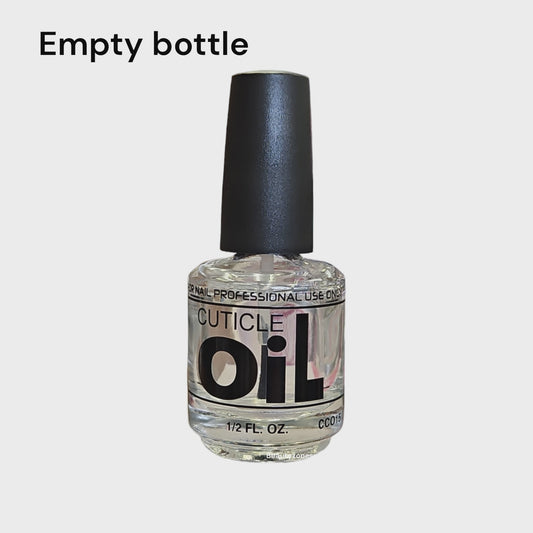 Empty Nail Bottle Clear 0.5 oz Cuticle OIL