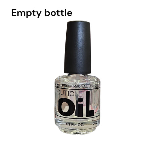 Empty Nail Bottle Clear 0.5 oz Cuticle OIL