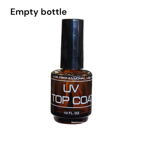 Empty Nail Bottle UV Dark 0.5 oz UV TOP COAT