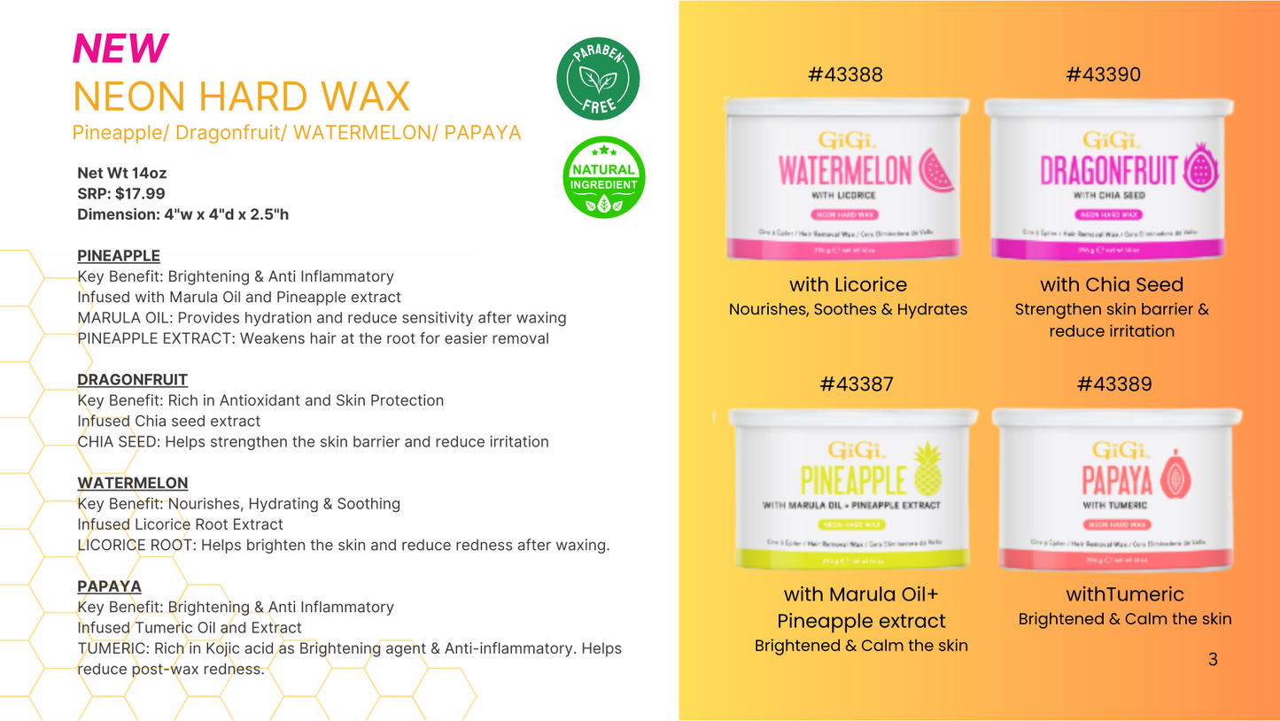 GiGi Wax Can Neon Hard Wax Watermelon 14 oz #43388