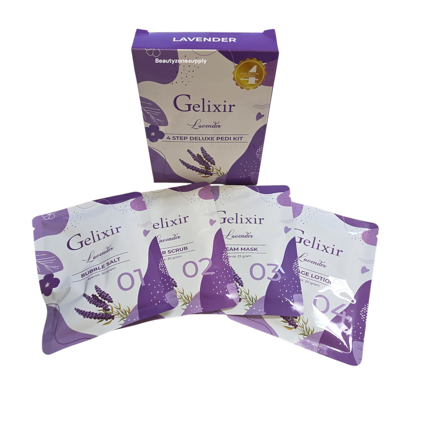 Gelixir Pedi 4 In 1 Pack Bubble Sugar Mask Lotion Case 60 sets