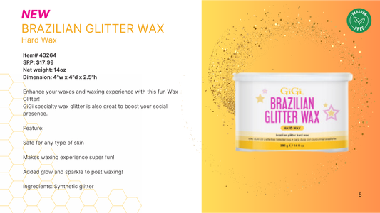 GiGi Wax Can Brazilian Glitter Hard Wax 14 oz #43264