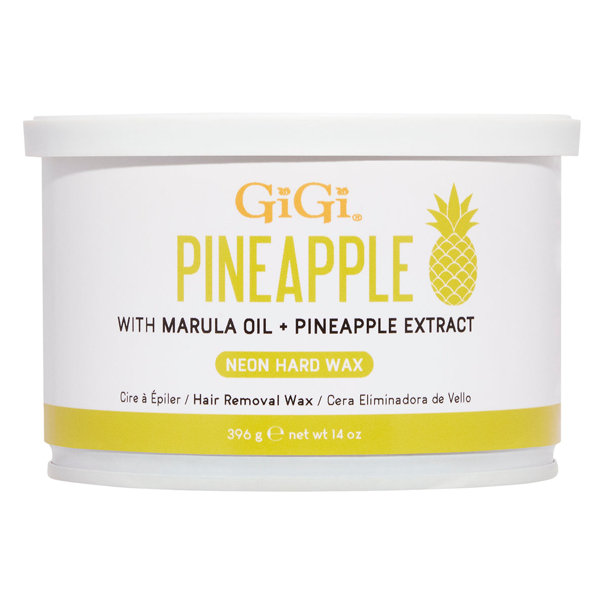 GiGi Wax Can Neon Hard Wax Pineapple 14 oz #43387