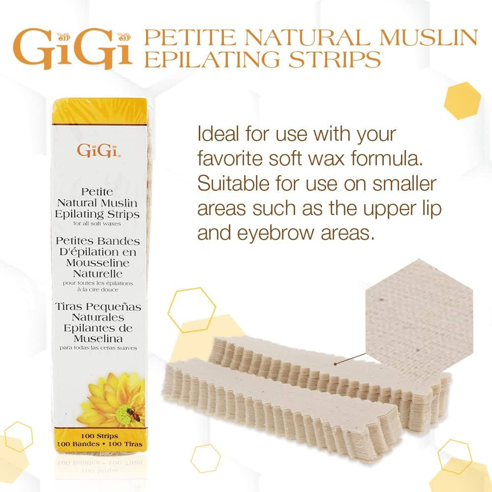 Gigi Wax Petite Natural Muslin Strips 100 Pack #0625