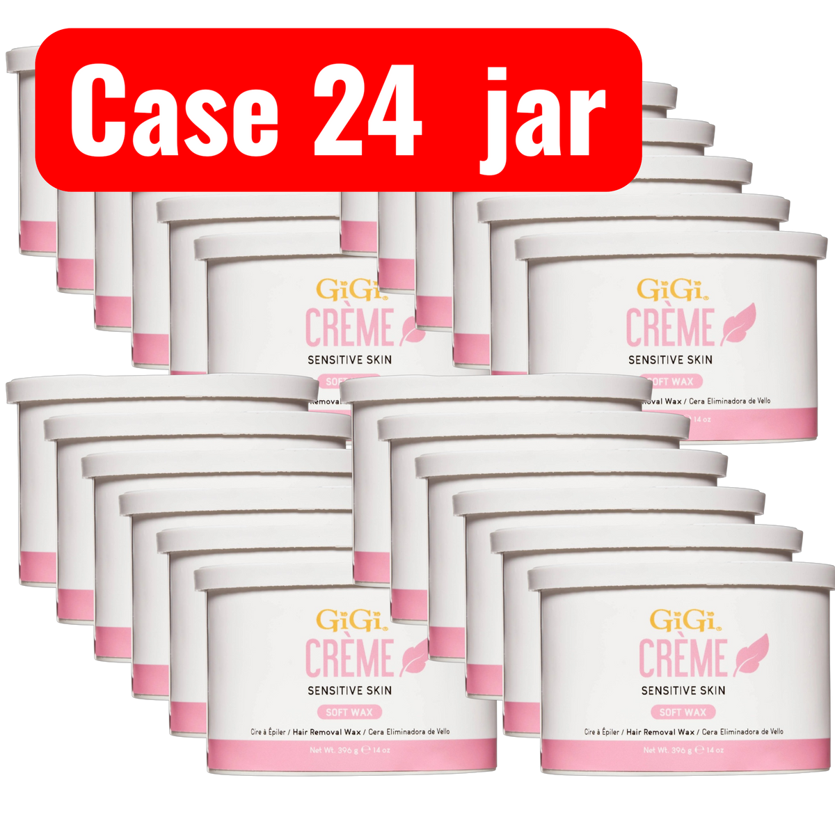 Gigi Wax Can Creme Wax For Sensitive Skin 14 oz Case 24 Jar 0260