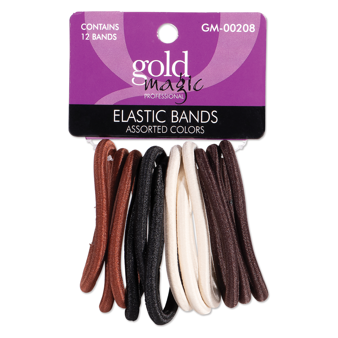 Gold Magic Elastic Bands In Assorted, Neutral Colors - 12 pk. #GM-00208