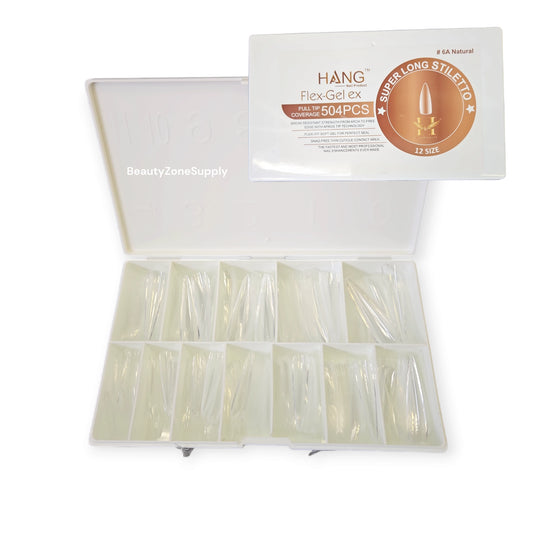 Hang Gel x Tips Stiletto Super Long 504 ct / 12 Size
