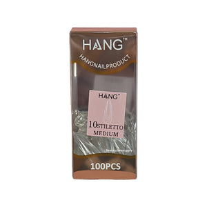 Hang Gel x Tips Premium 100 pc Refill Box Stiletto Medium