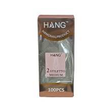 Load image into Gallery viewer, Hang Gel x Tips Premium 100 pc Refill Box Stiletto Medium