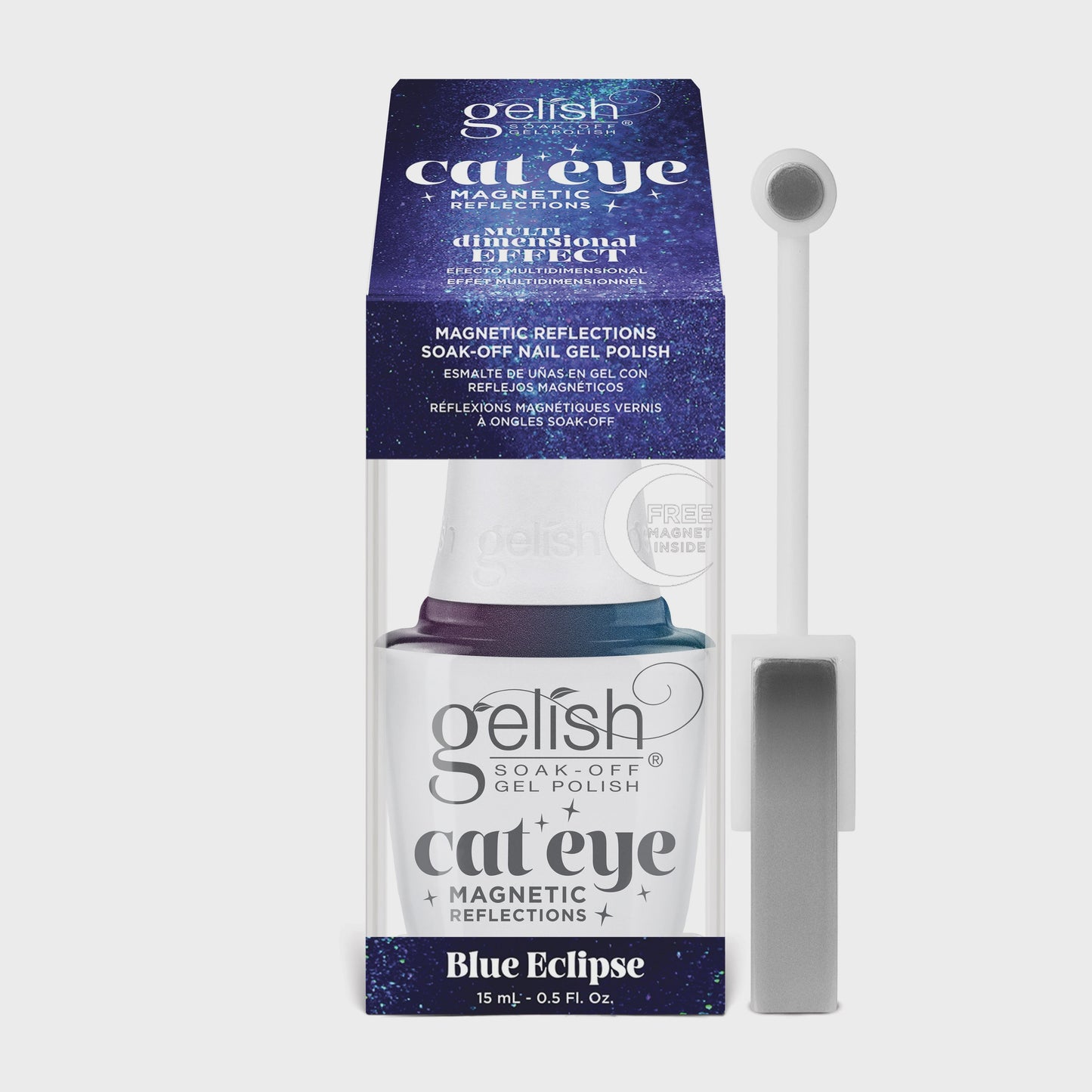 Harmony Gelish Flash Glam Gel Cat Eye Blue Eclipse 0.5 oz #1110550