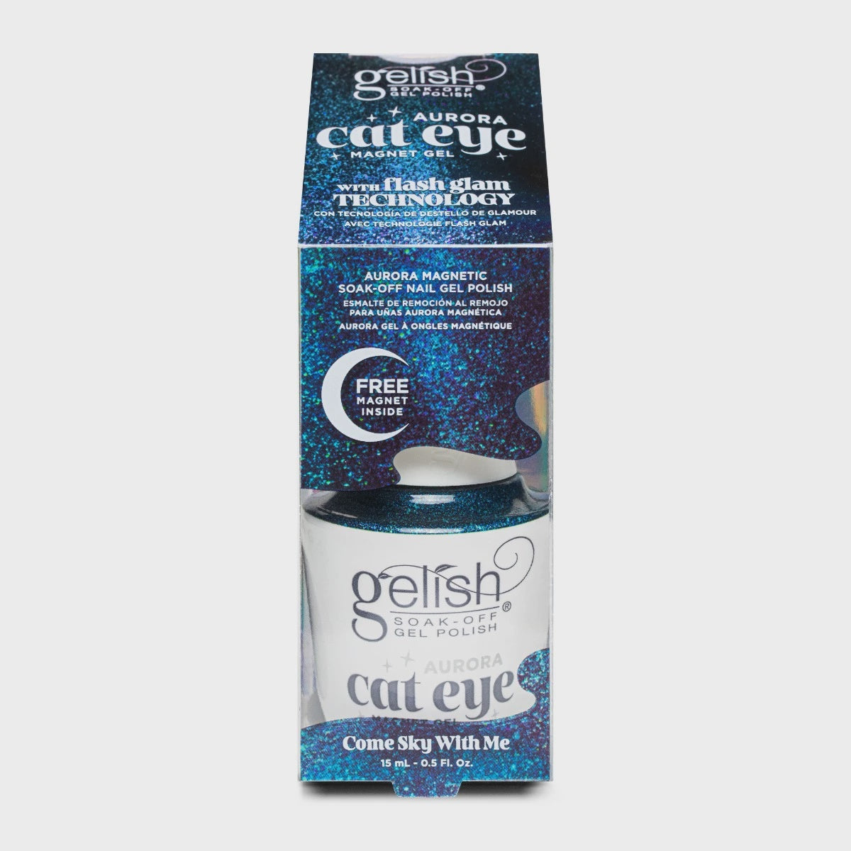 Harmony Gelish Flash Glam Gel Cat Eye Come Sky With Me 0.5 oz #1110568