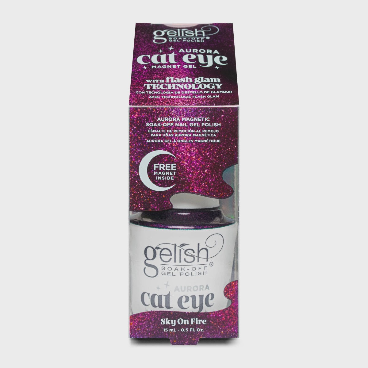 Harmony Gelish Flash Glam Gel Cat Eye Sky On Fire 0.5 oz #1110564