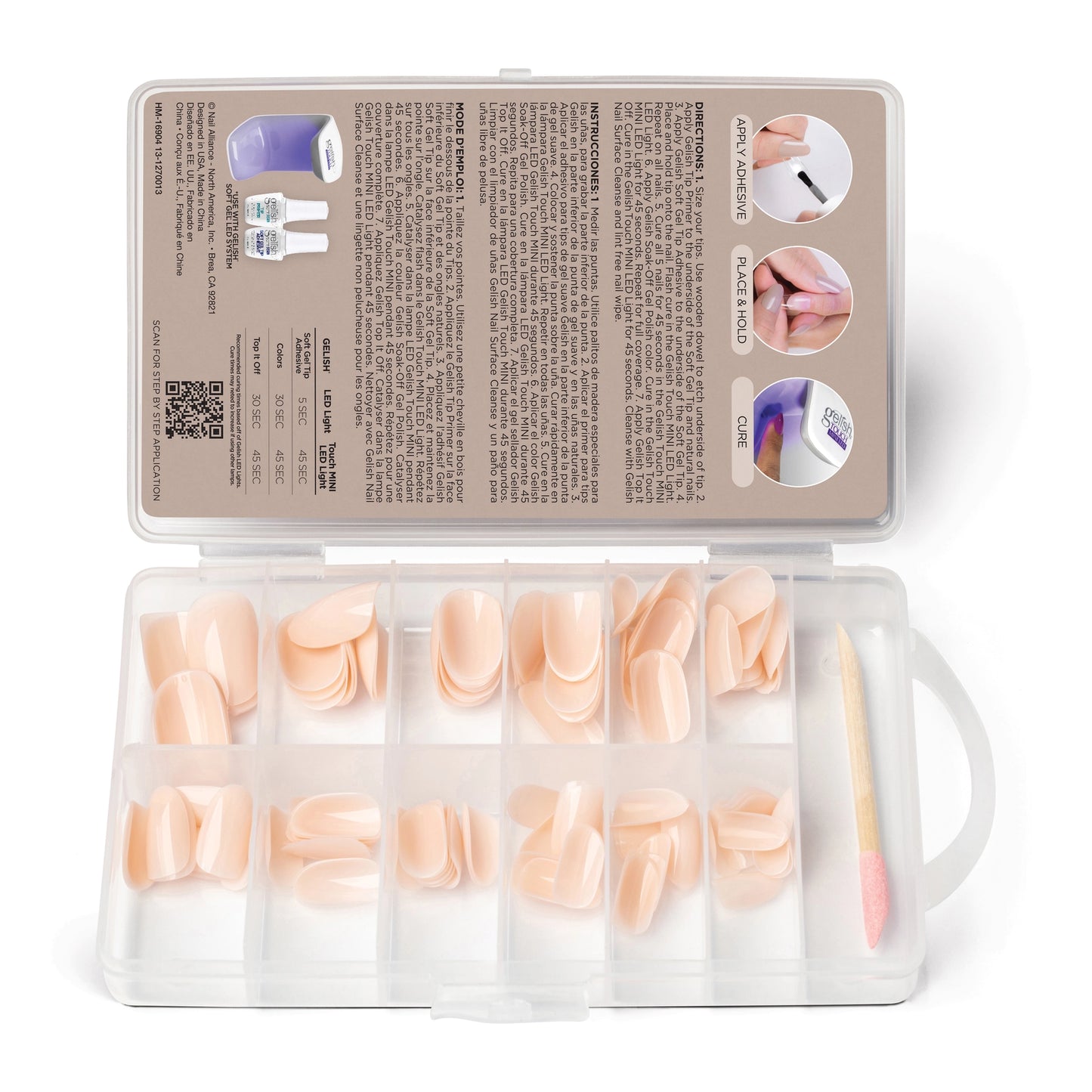 Harmony Gelish Soft Gel Tips Light Nude Medium Coffin 120CT #1270014