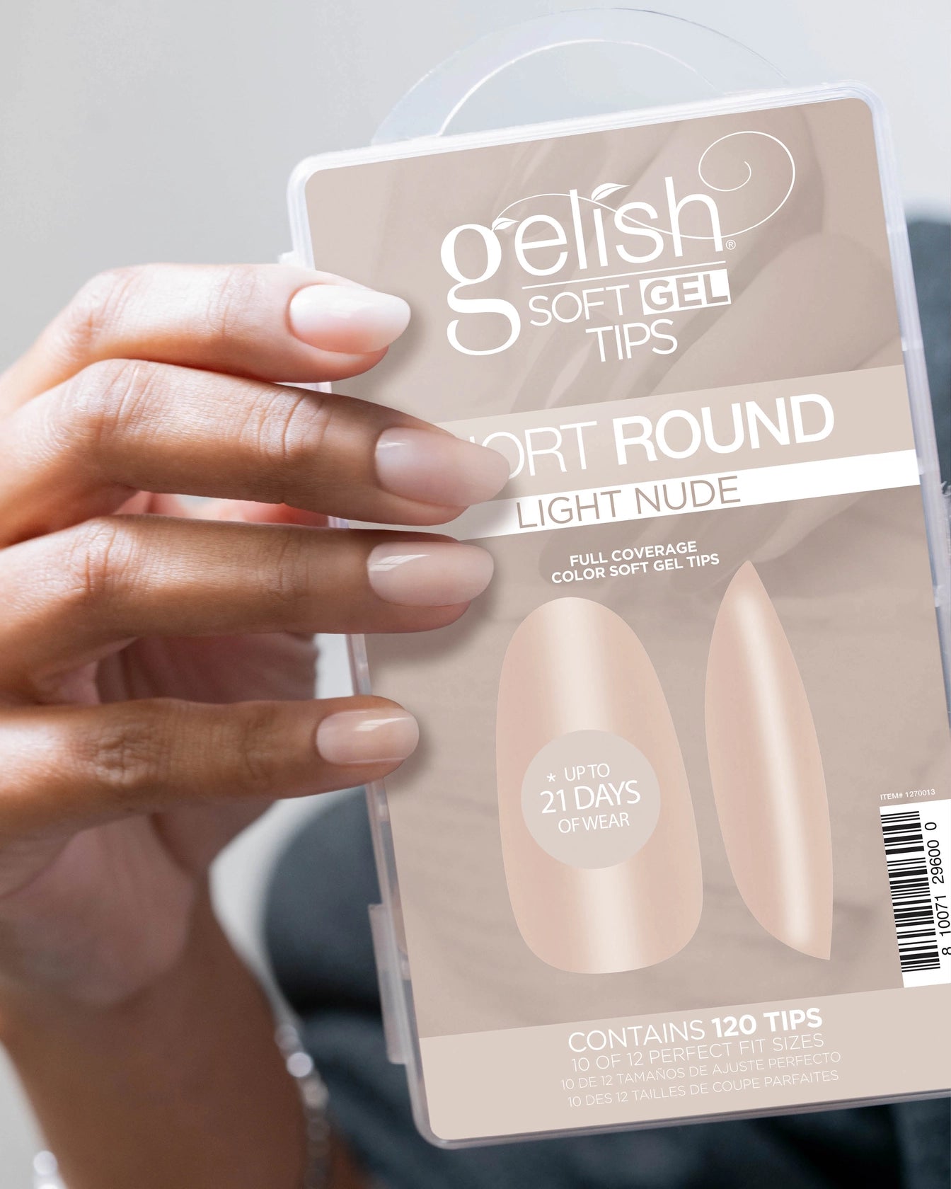 Harmony Gelish Soft Gel Tips Light Nude Medium Coffin 120CT #1270014