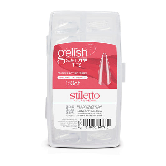 Harmony Gelish Soft Gel Tips Medium Stiletto 160 ct #1270028