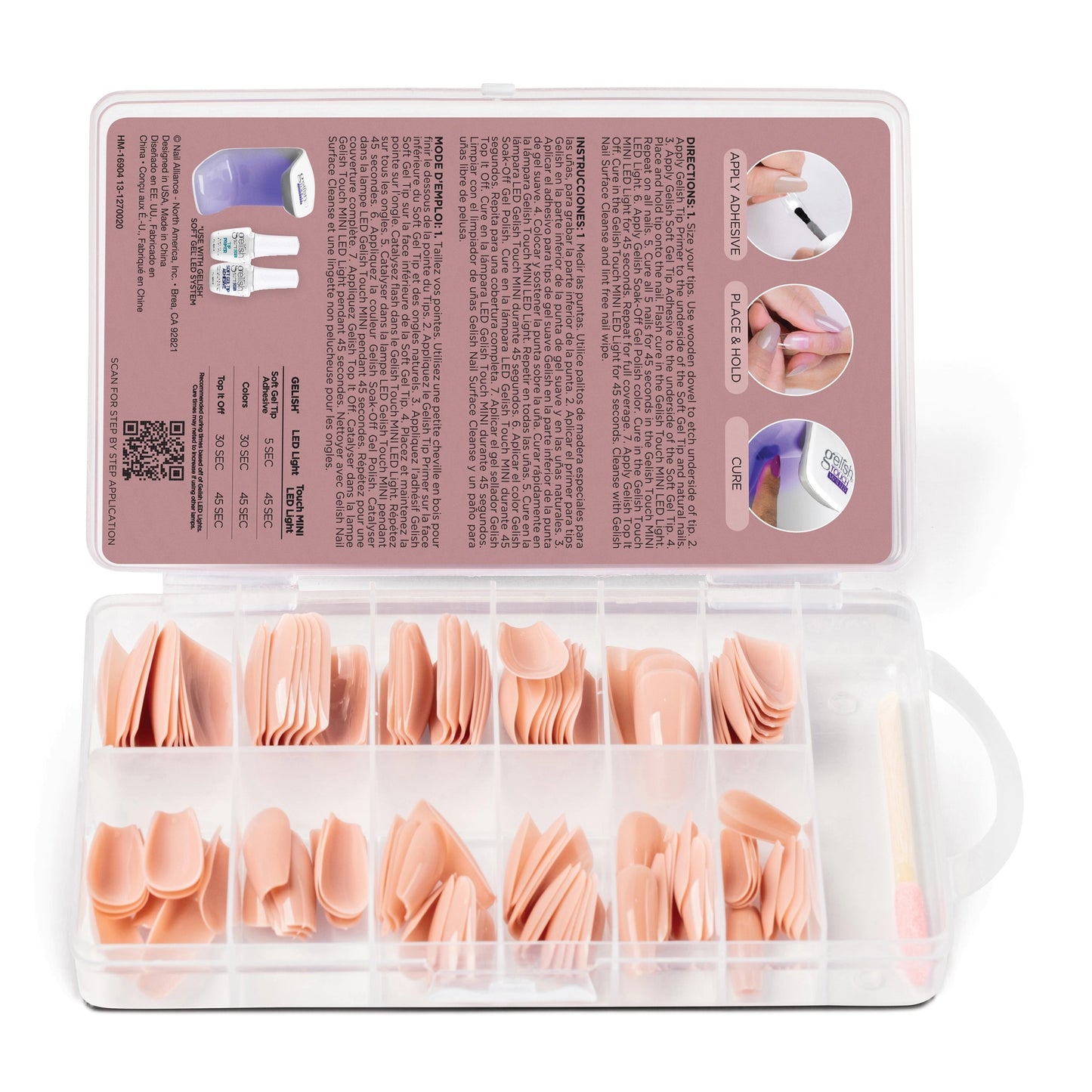 Harmony Gelish Soft Gel Tips Pink Nude Medium Coffin 120CT #1270020