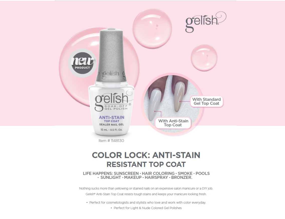 Harmony Gelish Biab Anti- Stain Top Coat 0.5oz/15mL #1148130