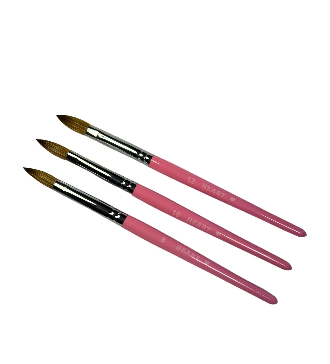 Heart acrylic nail brush kolinsky Pink size 12
