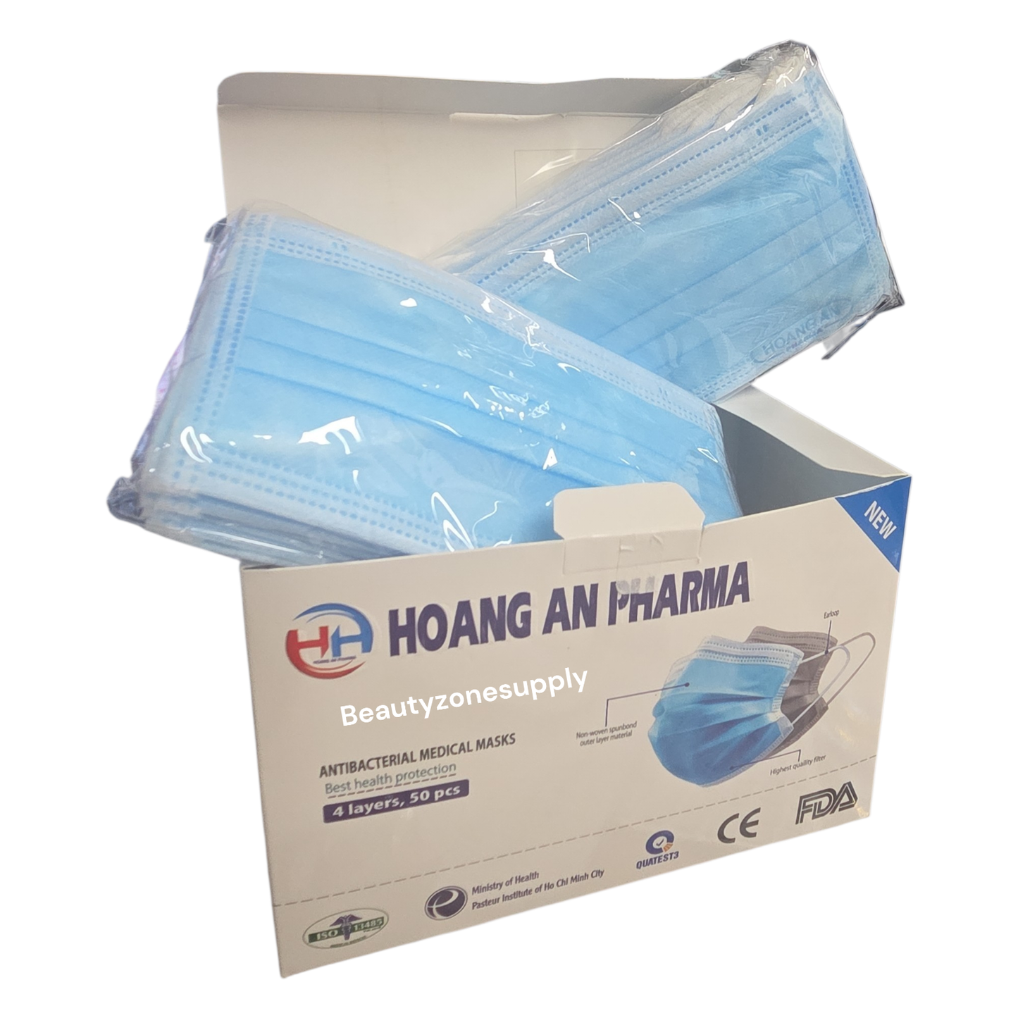 Hoang An Pharma Antibacterial Mask 4 layer Ear loop