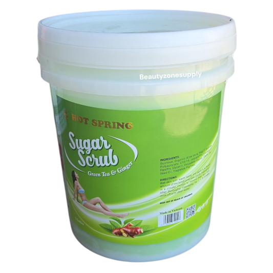 Hot Spring Sugar Scrub – Green Tea & Ginger (5-Gallon Spa Pail)