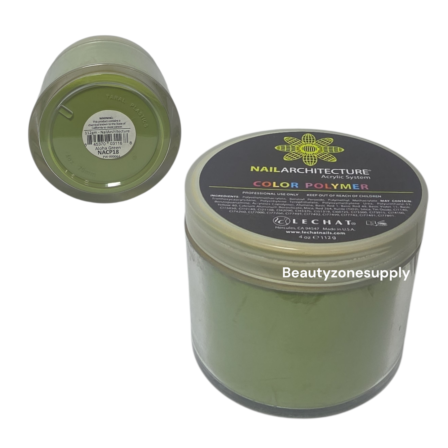 Lechat Nail Architecture Color Polymer Aloha Green 4 oz NACP18 - BeautyzoneNailSupply