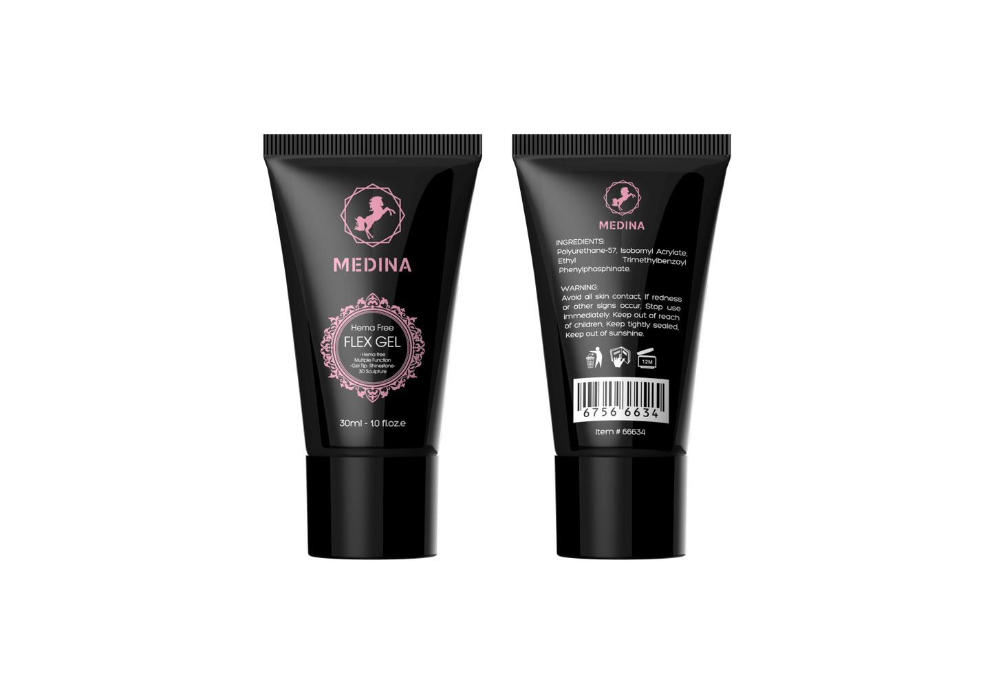 Medina Flex Gel tip Rhinestone 3d Sculpture Tube 30 ml 1 fl oz