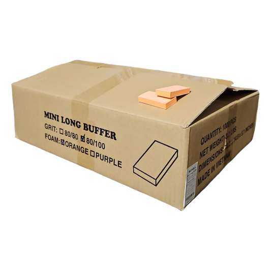 Monika Mini Long Nail Buffer Orange White 80/100 1000 pc #MB02